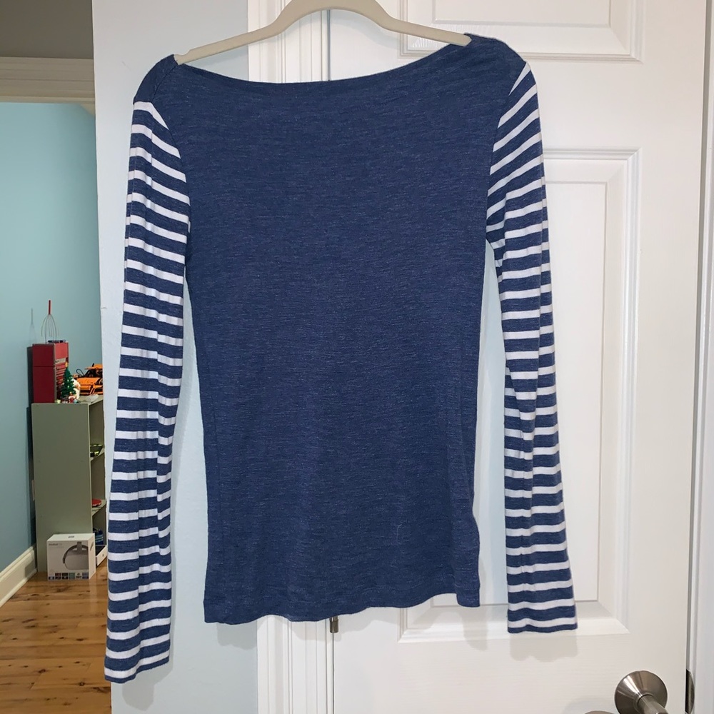 Boat neck long sleeve T-shirt